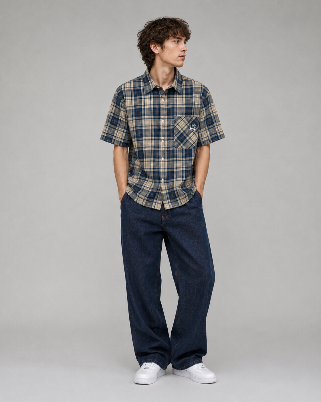 SLIKSTREET Plaid Boxy Shirt